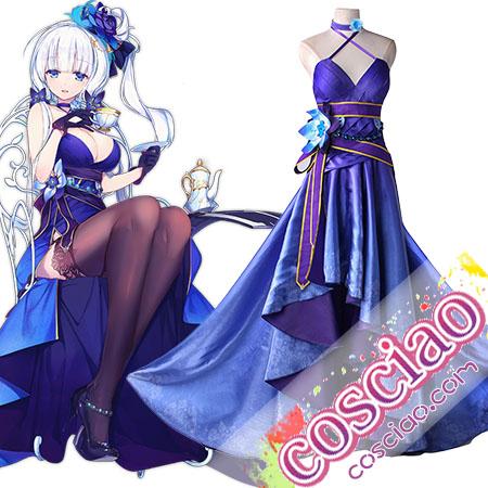 アズールレーン イラストリアス 終わらないお茶会 コスプレ衣装 ドレス 通販 髪飾り付き 高品質 アズレン