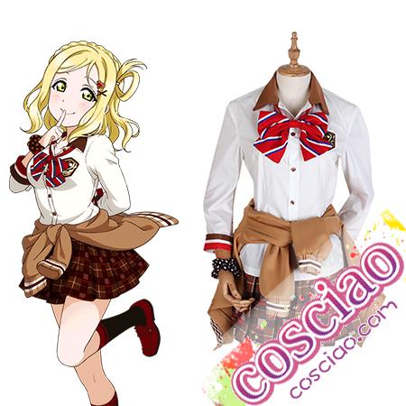 ラブライブ!サンシャイン 小原鞠莉 SR バレンタイン編Part2 コスプレ衣装 ハートあふれる空間 覚醒前 制服 通贩 